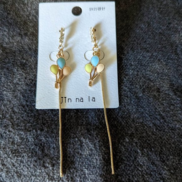 NEW - Pastel Colored Balloon Drop Fashion Earrings - Picture 1 of 3